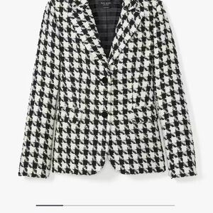 Kate Spade Black and White Houndstooth Blazer